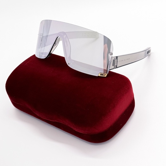 NEW GUCCI GG1637S 002 OVERSIZED SILVER MASK WOMEN SUNGLASSES GUCCI - Picture 2 of 11